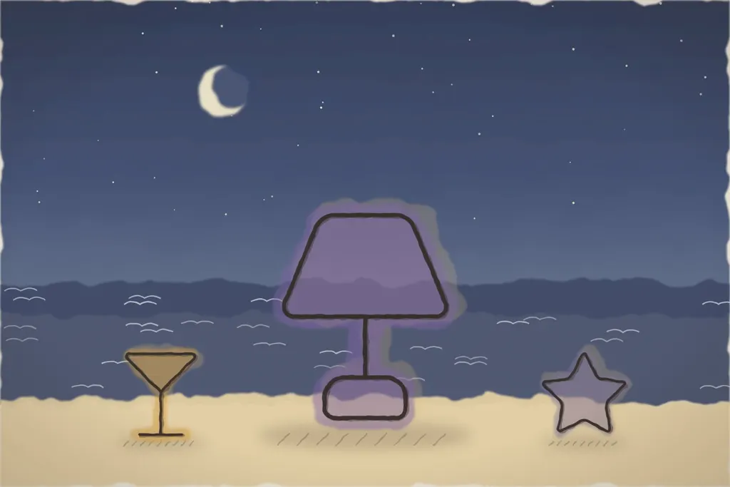 Terasa de pe faleză, cu ghirlande de lumini (ilustrație)